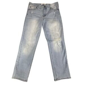 REgeneration Jeans Womens 11/30 Light Blue Gaia Straight Leg Distressed